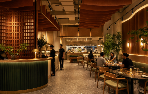 Contemporary Kuala Lumpur restaurant combining strong brand character with clear service circulation