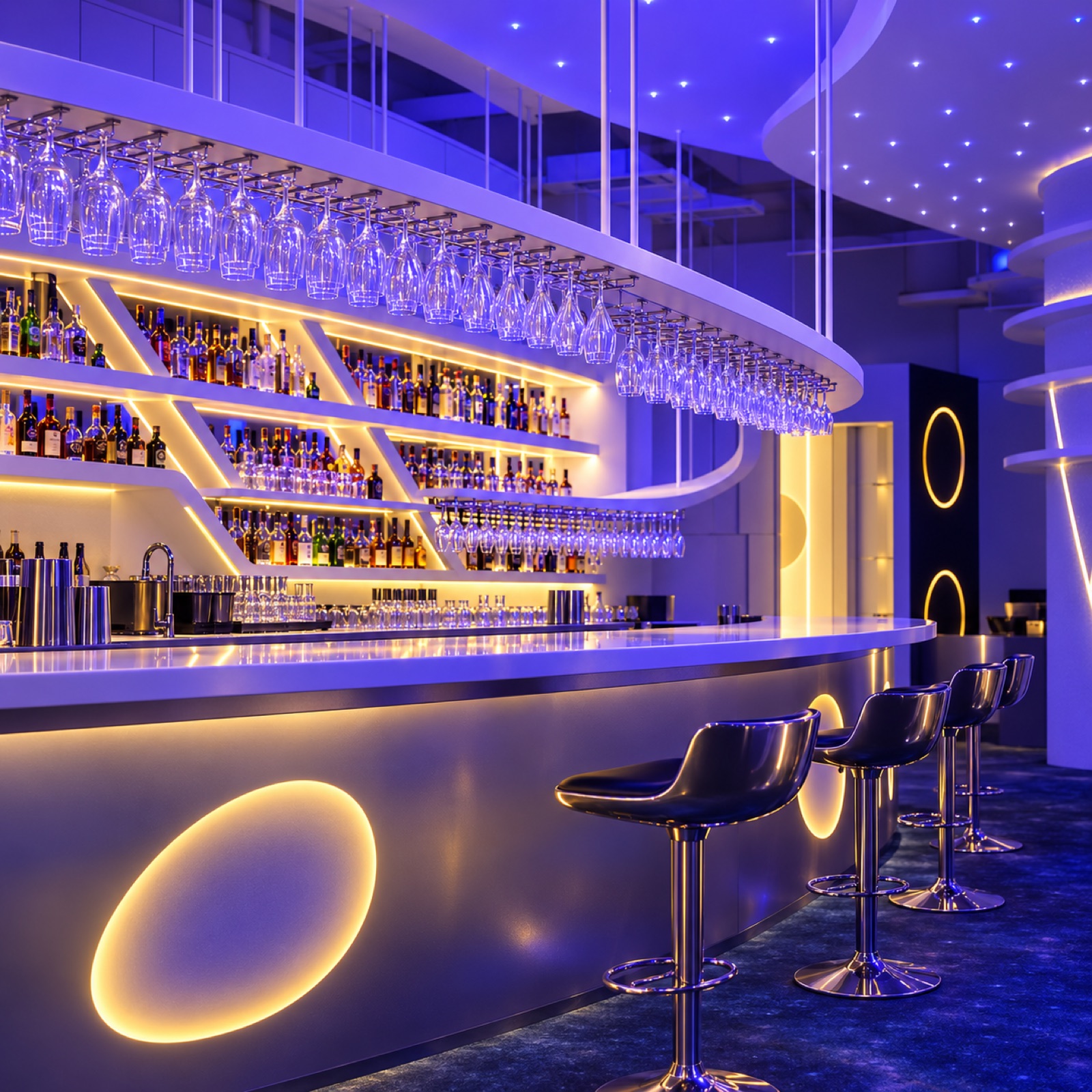 Stellar Lounge bar detail and accent lighting