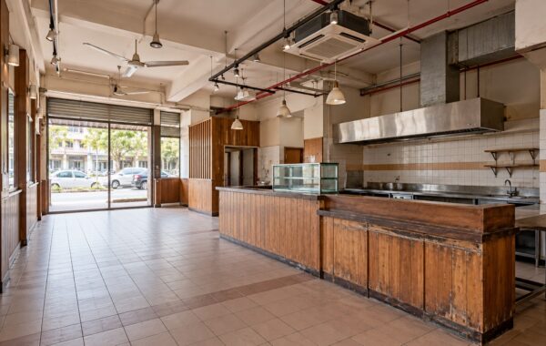 AI concept of an existing shoplot restaurant before renovation assessment